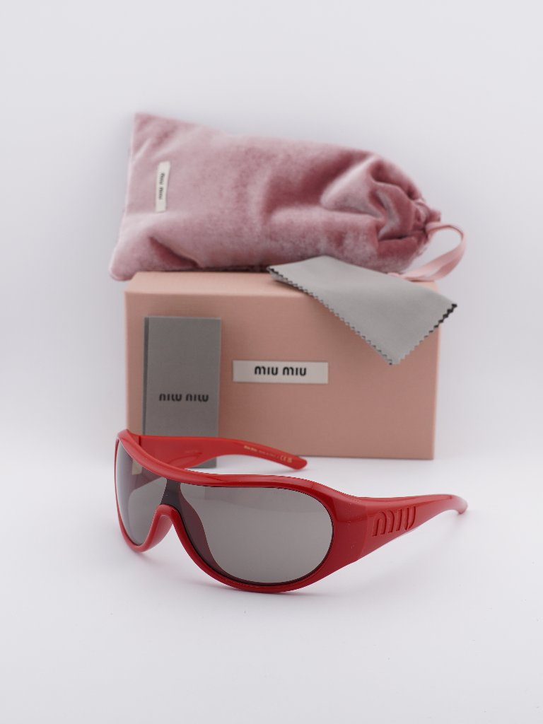 Miu Miu Mu B14su 27n8 0q Shield Sunglasses - Red / Grey